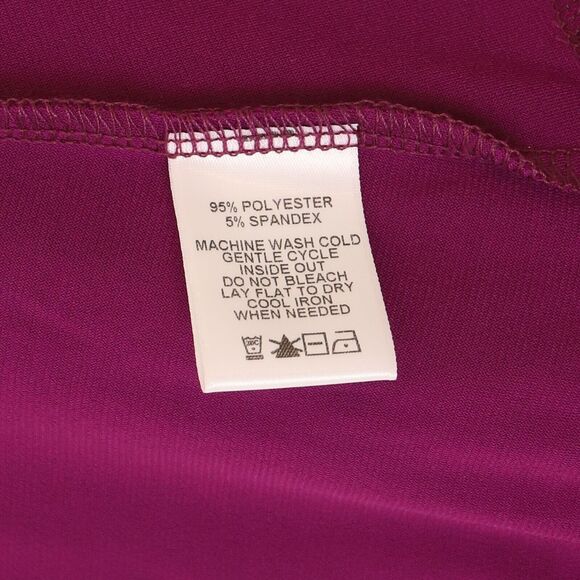 Kiyonna USA Whimsy Tie Wrap Dress S V-Neck 3/4 Sleeve Magenta Purple NEW B20 - Picture 5 of 5